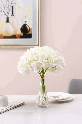 Aviviho White Hydrangea Silk Flowers